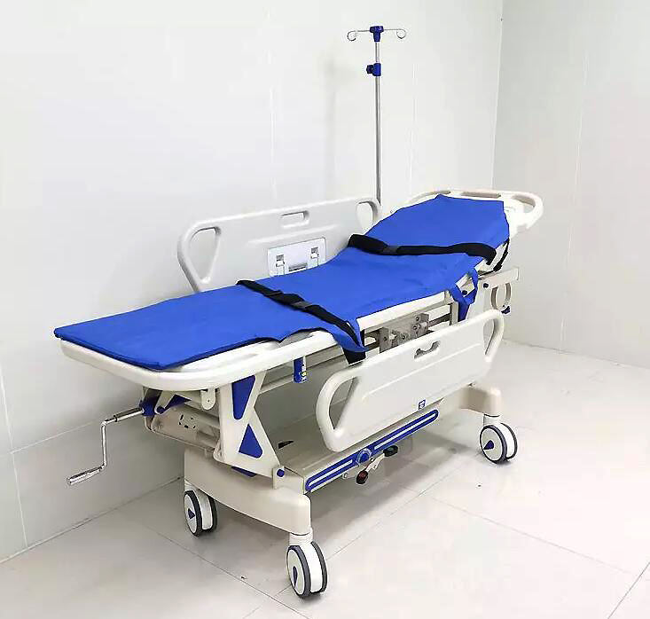 Manual hidráulico Cama de hospital AB ABS Plasticador de emergencia médica Transporte de transporte de pacientes