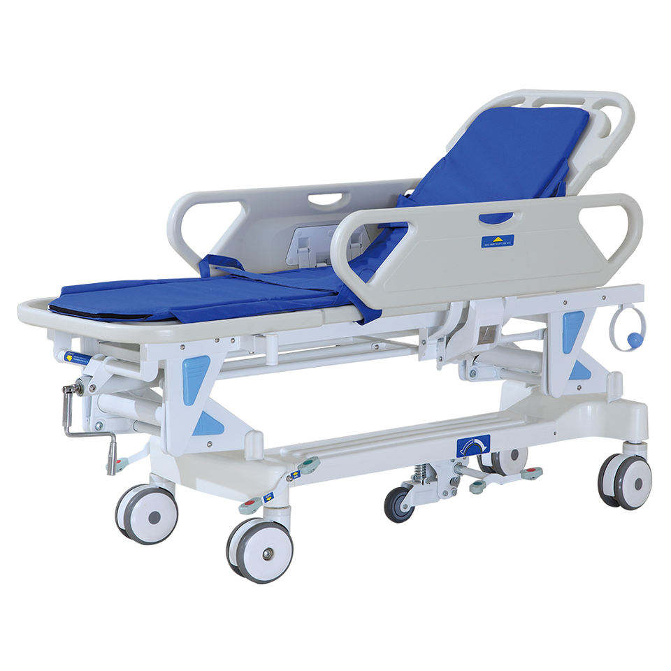 UCI de primeros auxilios de emergencia del hospital UCI lujoso Luxurious Vehículo plano Equipo de transferencia de pacientes de ambulancia Camulle de la camilla para la habitación del paciente