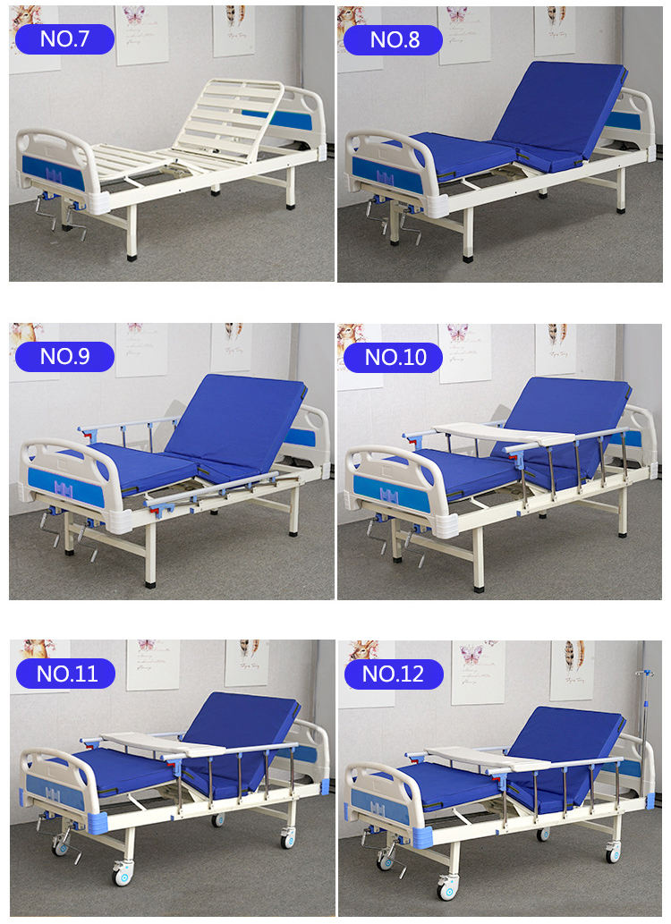 Equipo de muebles de hospital de China Atención saludable 2 manual de bayas manuales de dos funciones camas de hospital precio de la cama médica para ancianos