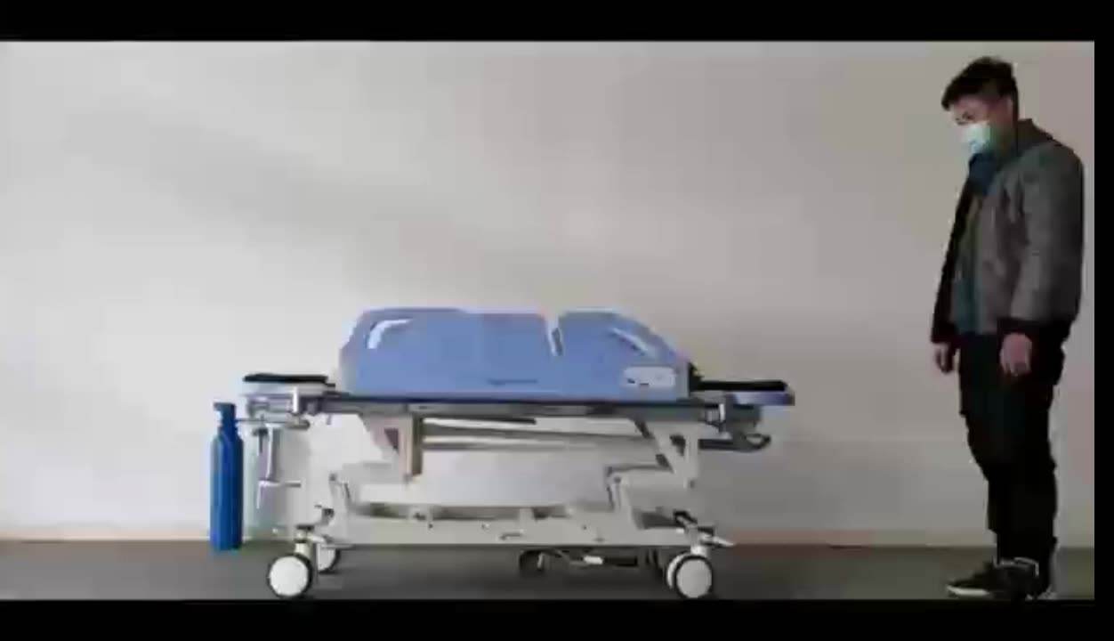 Muebles de hospital de emergencia camilla de emergencia de emergencia de transferencia de pacientes con tranvía