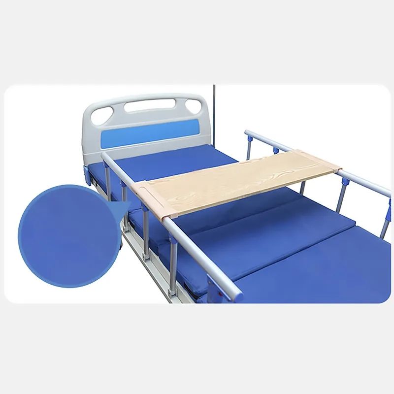 2 cama de hospital de manivela Manual ajustable Manual de ancianos con colchón para la atención al paciente del hospital