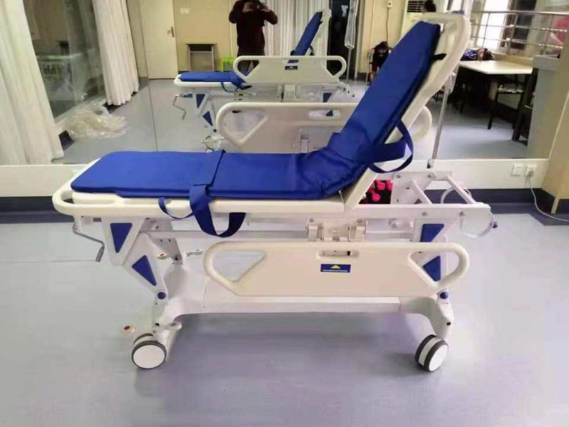 UCI de primeros auxilios de emergencia del hospital UCI lujoso Luxurious Vehículo plano Equipo de transferencia de pacientes de ambulancia Camulle de la camilla para la habitación del paciente