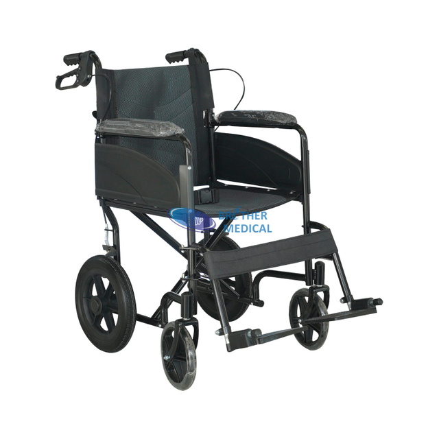 Cómoda silla de ruedas de transporte de aluminio para discapacitados