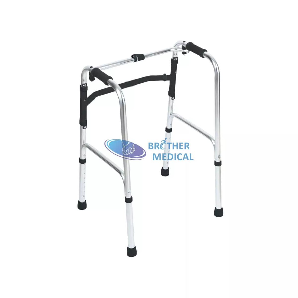 Andador de rehabilitación de altura ajustable con asiento para personas mayores