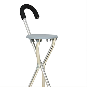 Plegar con un bastón de asiento para estabilidad