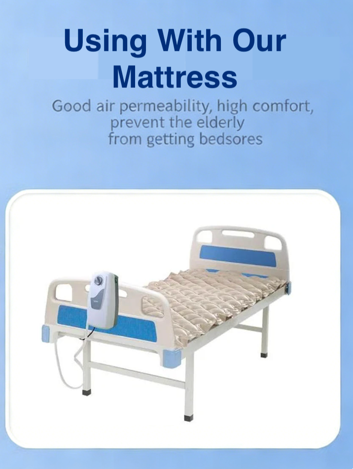 Cama de enfermer&iacute;a manual ajustable de 2 manivelas con colch&oacute;n impermeable