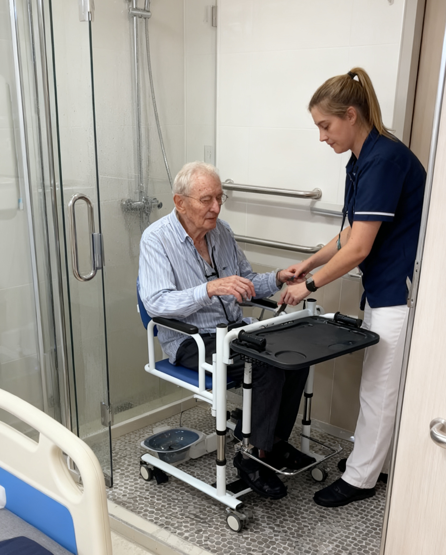 Silla elevadora de pacientes de aluminio Silla de transferencia