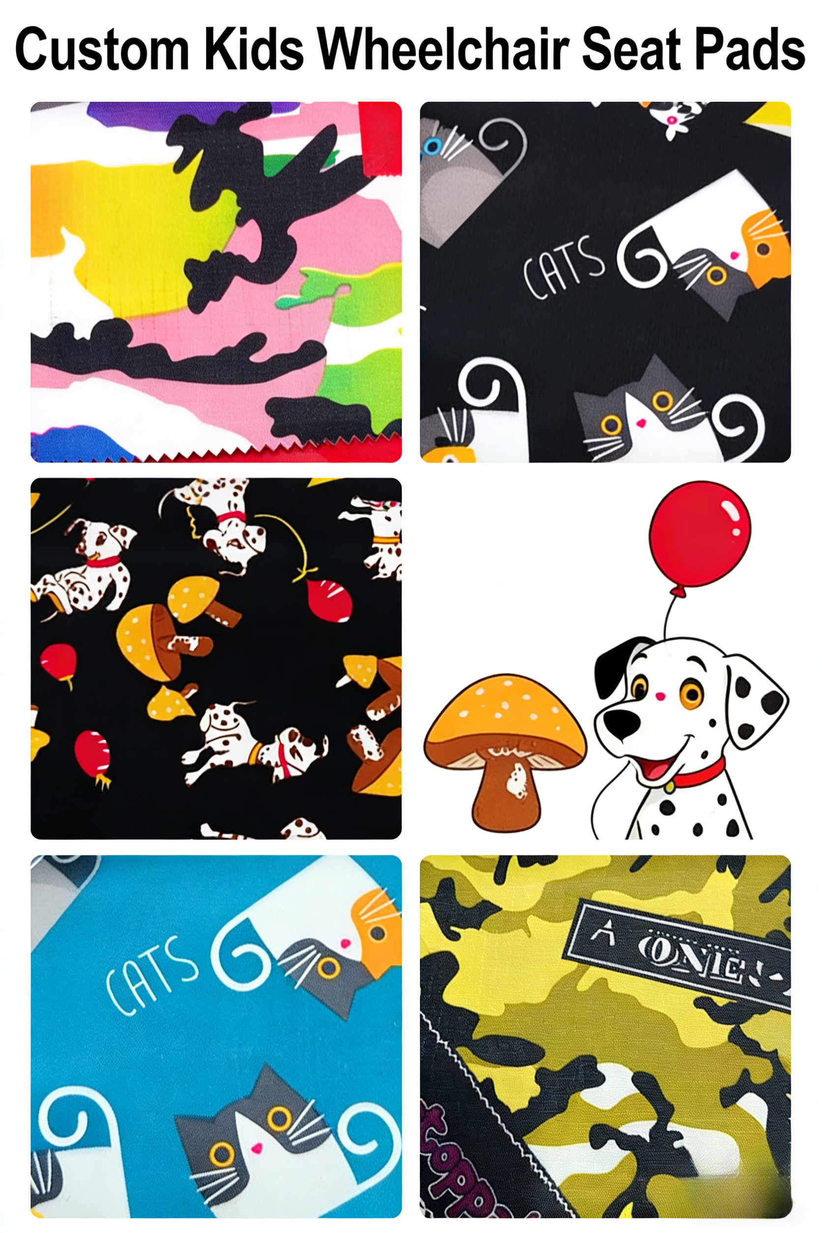 Color y patr&oacute;n de coj&iacute;n de silla de ruedas pedi&aacute;tricos personalizados, f&aacute;brica OEM ODM