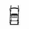 BME885 Andador plegable y silla de transporte 2 en 1 con asiento acolchado y reposapiés plegable
