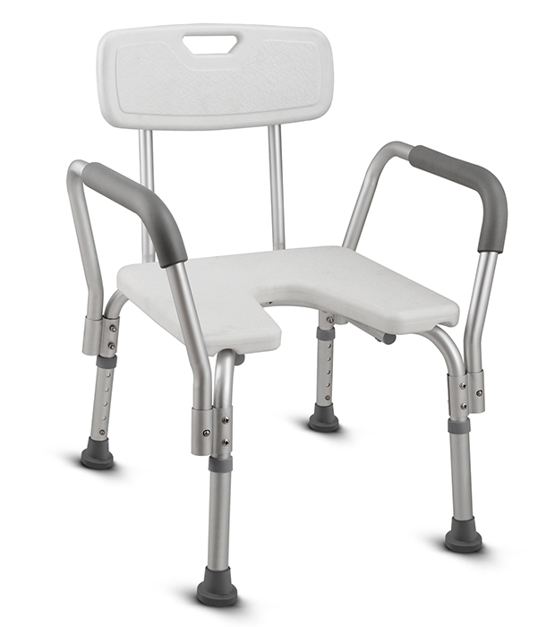 Silla de ducha giratoria para ancianos con brazos