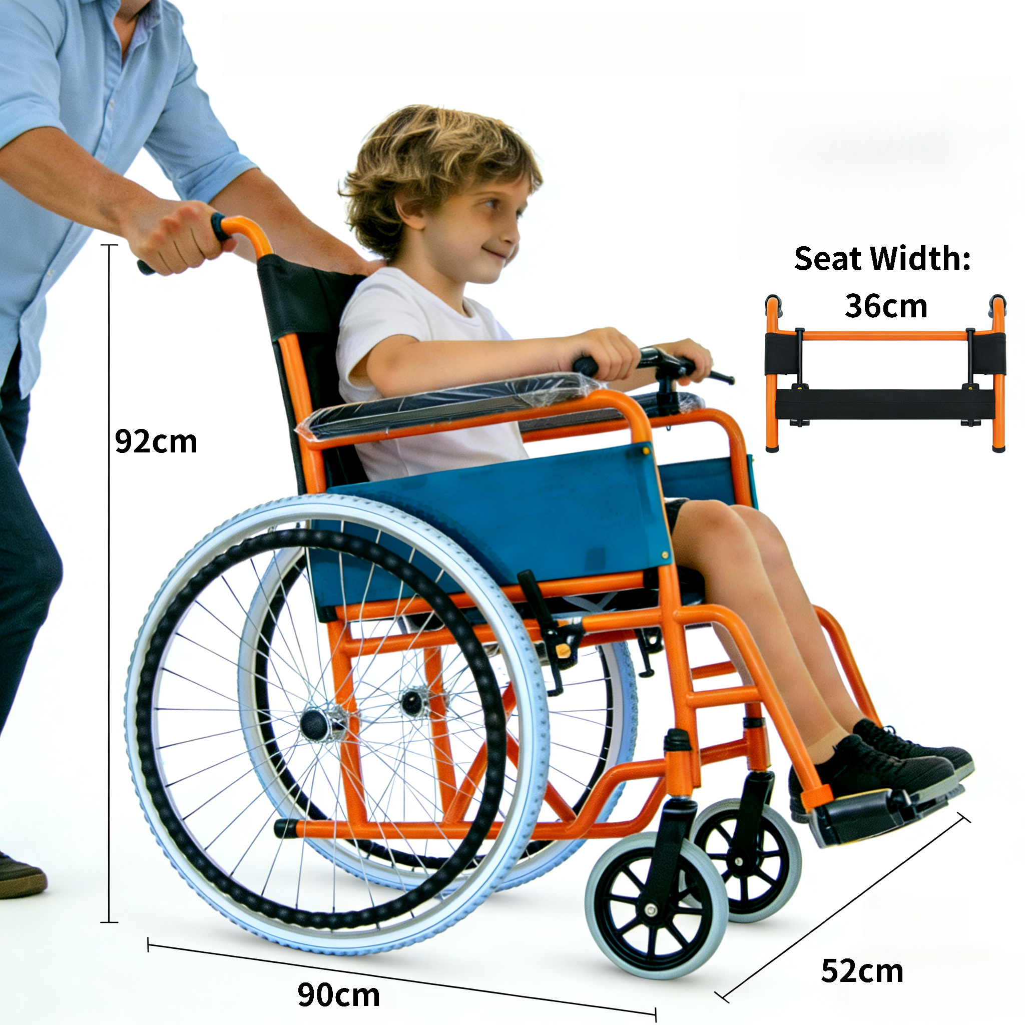 Opciones de ancho de asiento de silla de ruedas pedi&aacute;trica 12 pulgadas 14 pulgadas 16 pulgadas fabricante China