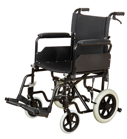 Cómoda silla de ruedas de transporte de aluminio para discapacitados