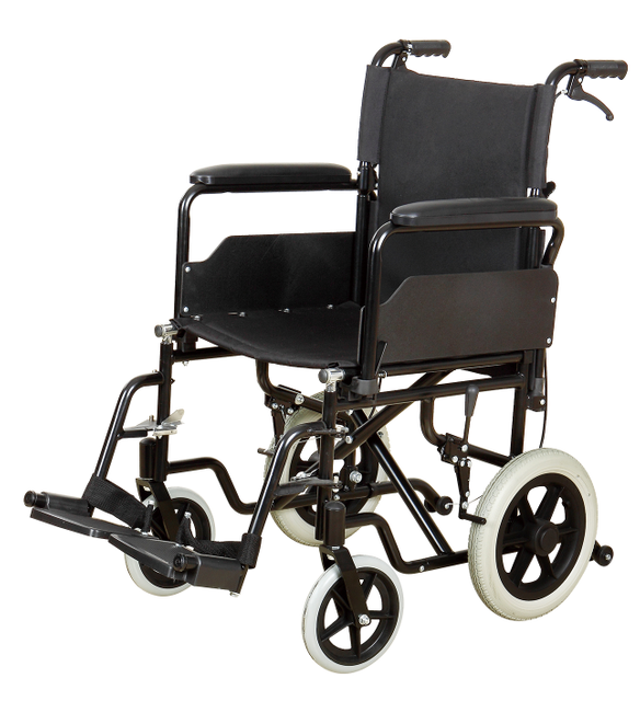Cómoda silla de ruedas de transporte de aluminio para discapacitados