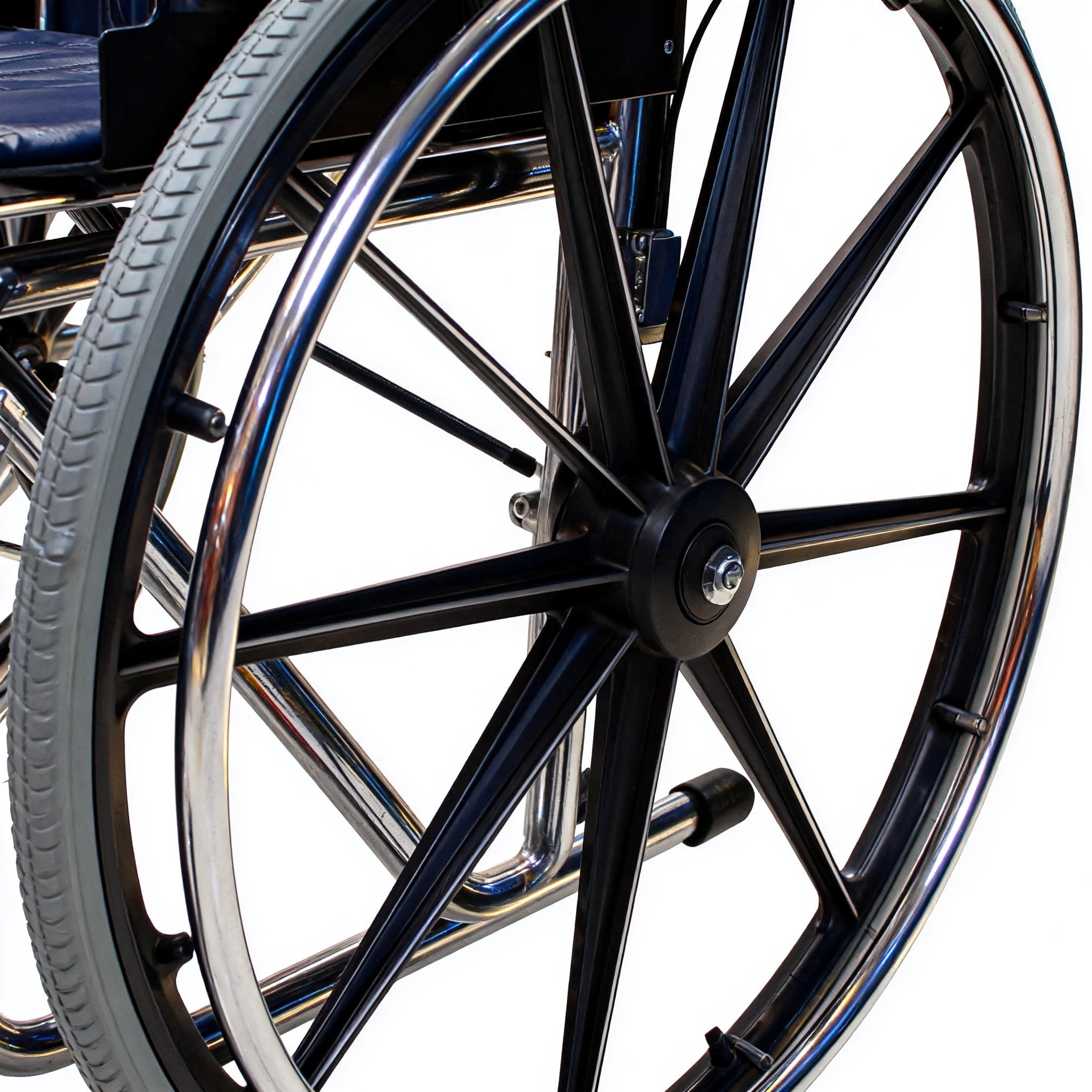BME4618 Silla de ruedas bariátrica cromada - Movilidad resistente de 400 libras