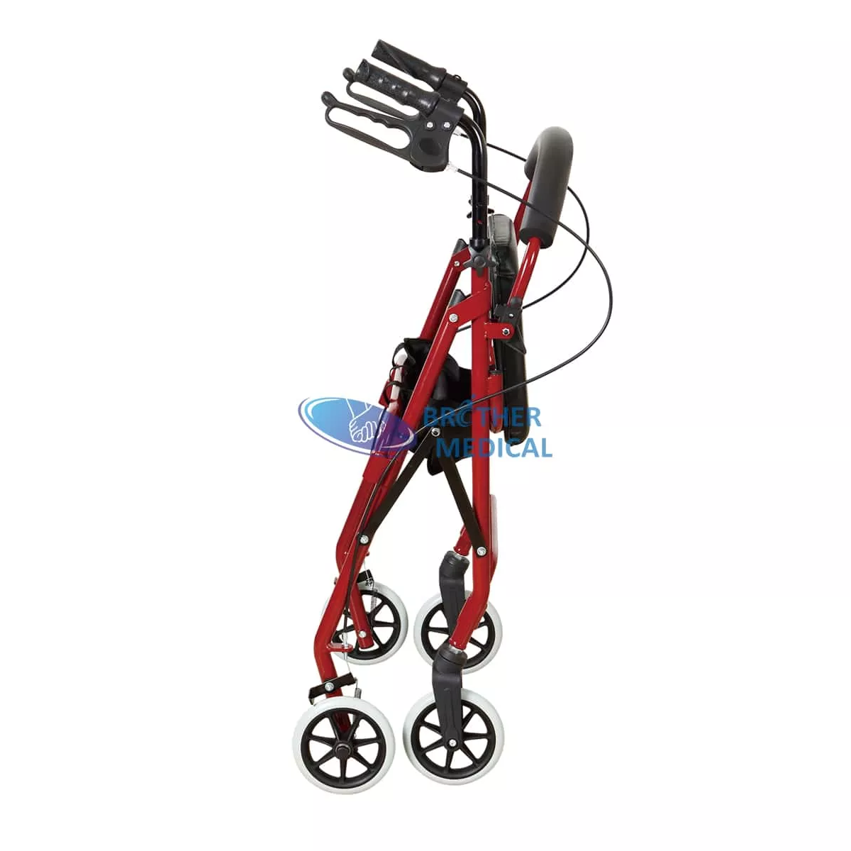 Rollador de aluminio plegable con asiento para discapacitados
