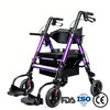BME888 Silla de transporte con andador bariátrico 2 en 1 de alta resistencia, 450 libras de capacidad, con asiento ancho acolchado y reposapiés plegable