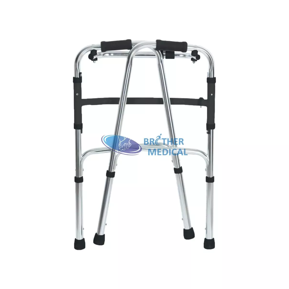 Andador de rehabilitación de altura ajustable con asiento para personas mayores