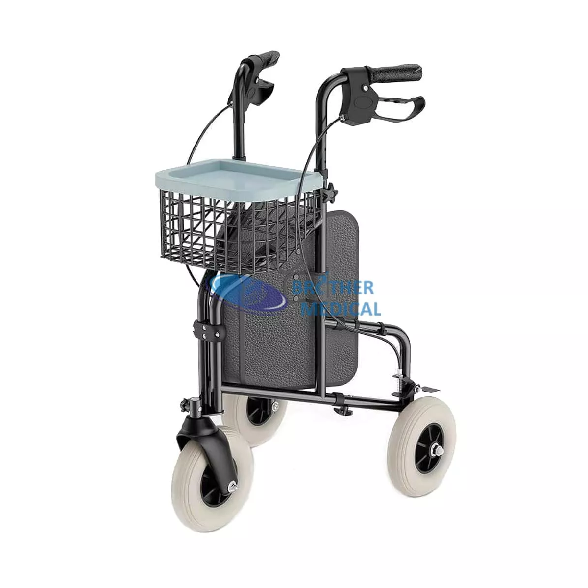 Andador triple ajustable de 3 ruedas para discapacitados