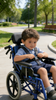 Silla de ruedas pediátrica ajustable para parálisis cerebral | Ayuda de movilidad de aluminio lista para el crecimiento (azul)