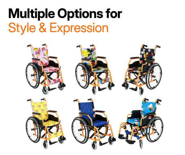 Asiento y respaldo de tela Oxford estampados personalizados para sillas de ruedas infantiles