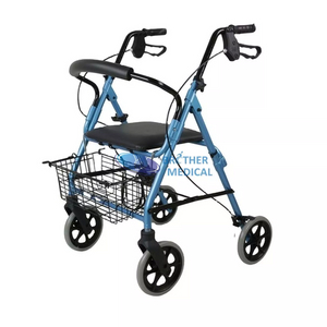 Rollador de aluminio plegable con asiento para discapacitados