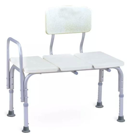 Una silla de ducha dise&ntilde;ada para la ba&ntilde;era, que cuenta con una estructura resistente, un asiento c&oacute;modo y patas ajustables para un uso f&aacute;cil y seguro durante el ba&ntilde;o.