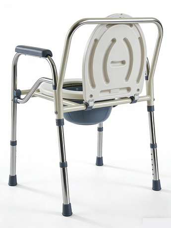  Silla de inodoro plástica plegable con asiento de inodoro silla de módulo de código con bucle de barandilla
