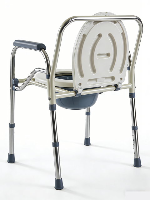  Silla de inodoro plástica plegable con asiento de inodoro silla de módulo de código con bucle de barandilla