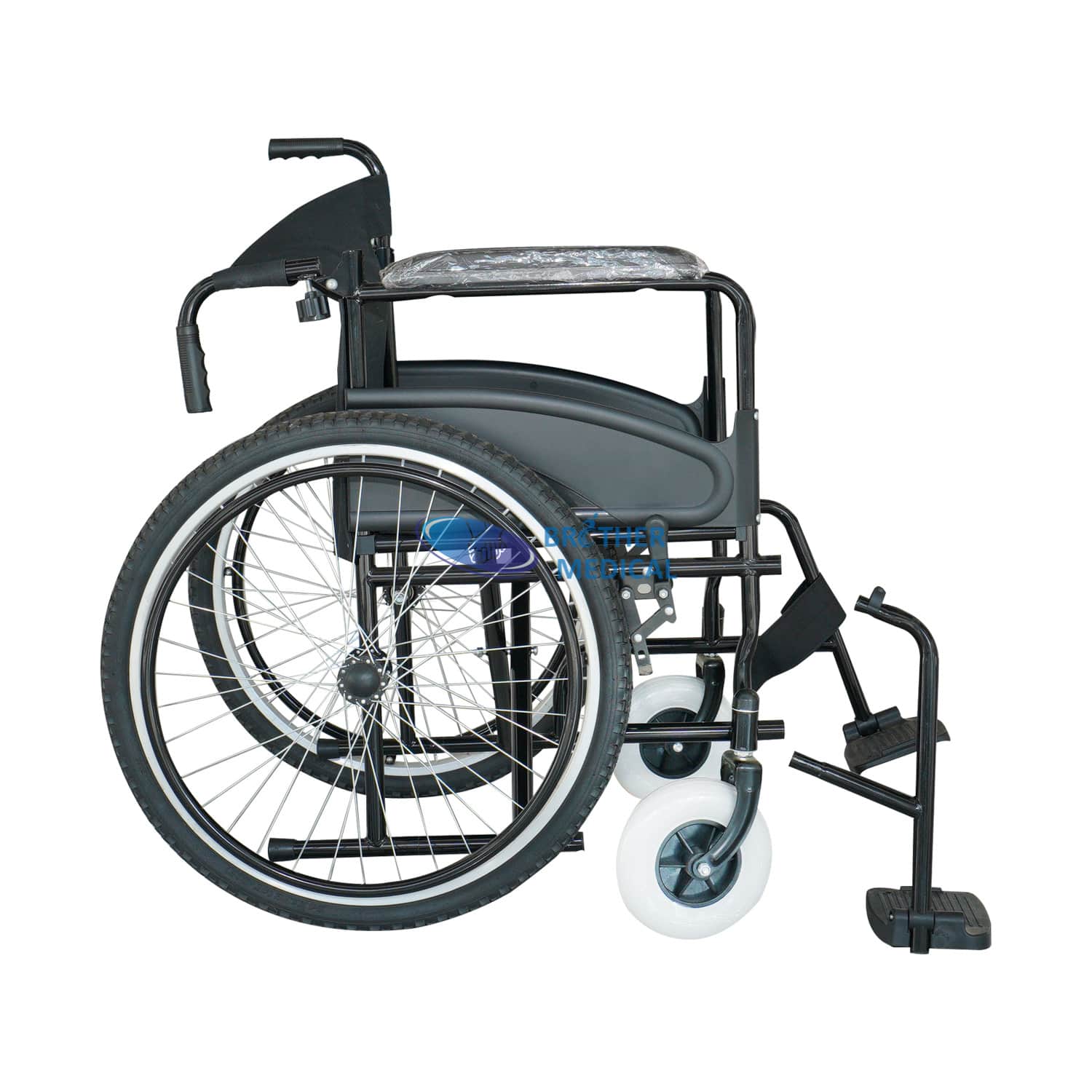 Silla de ruedas manual plegable de neumáticos para grasa para rehabilitación
