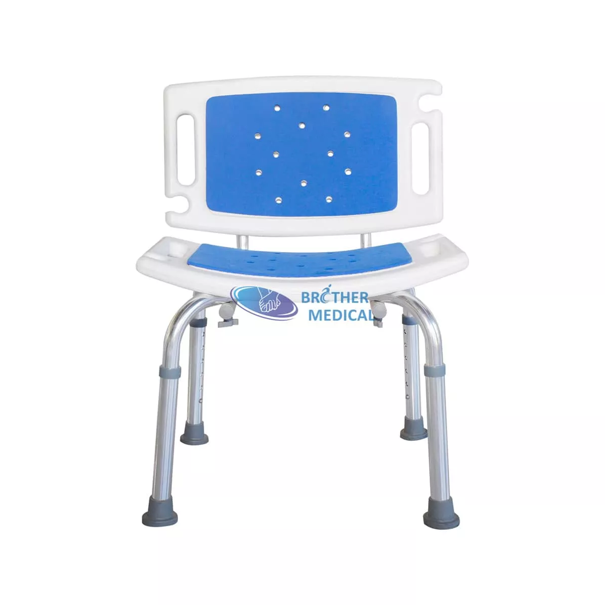 Silla de ducha portátil plegable con respaldo para personas mayores