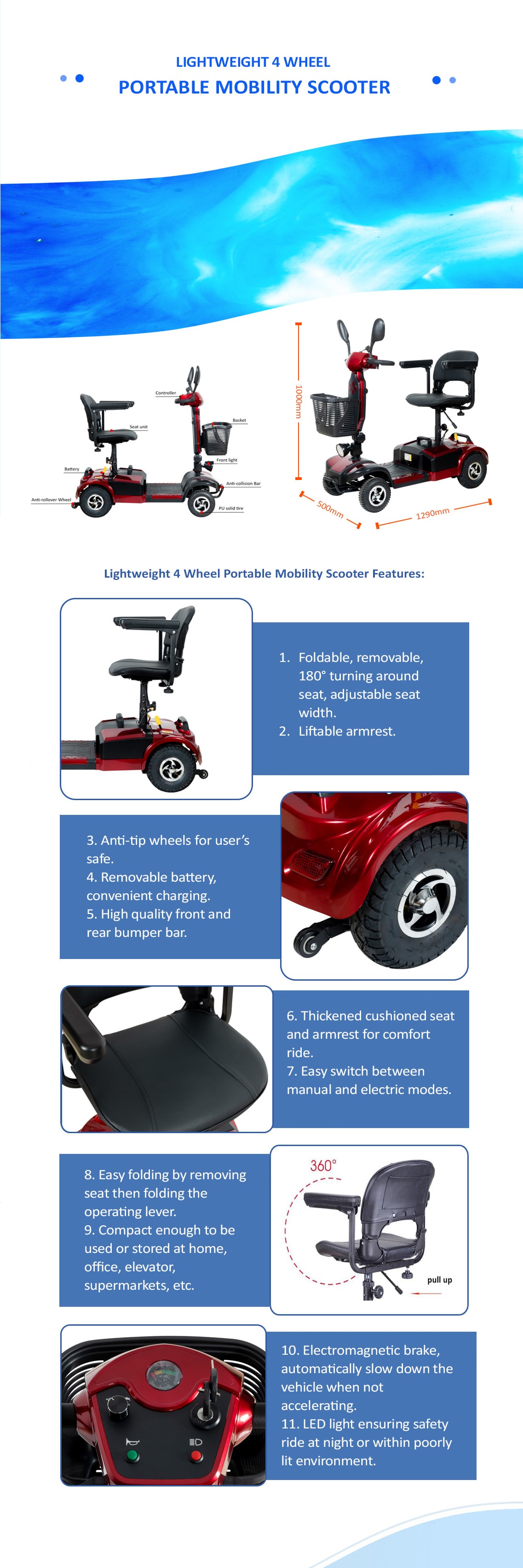 Descripci&oacute;n del scooter de movilidad BME05