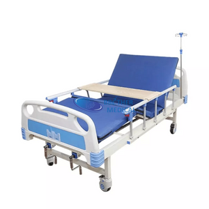 2 cama de hospital de manivela Manual ajustable Manual de ancianos con colchón para la atención al paciente del hospital
