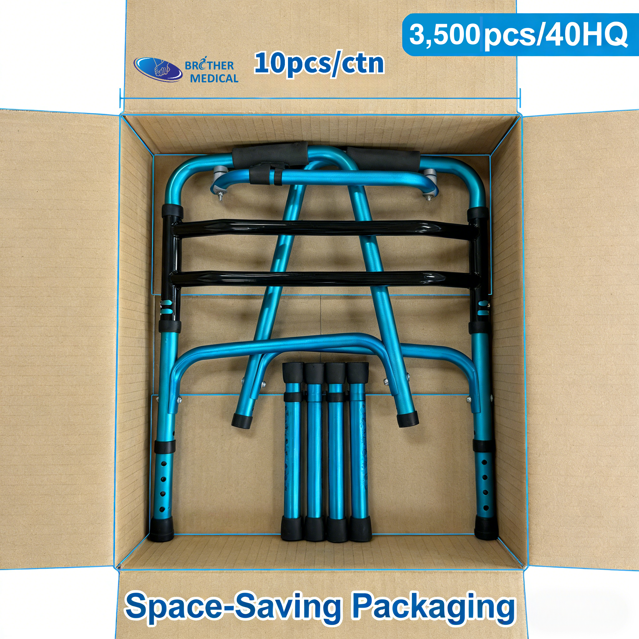 Embalaje de aluminio Walker 10 piezas por caja para carga de contenedores