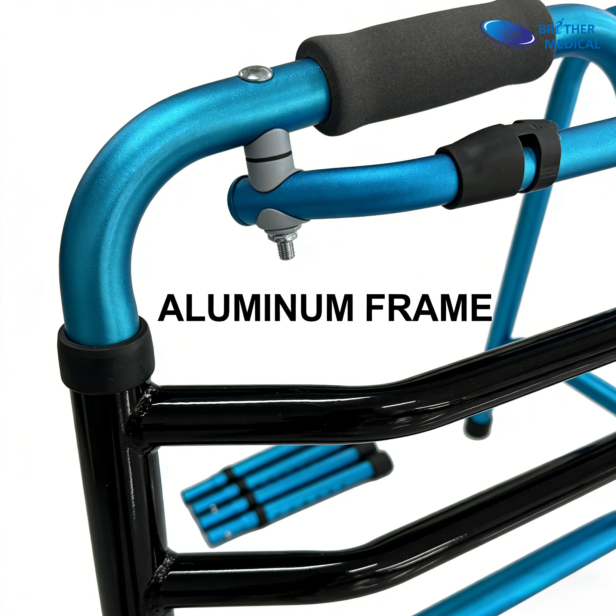 Andador de Aluminio Azul con Patas Desmontables