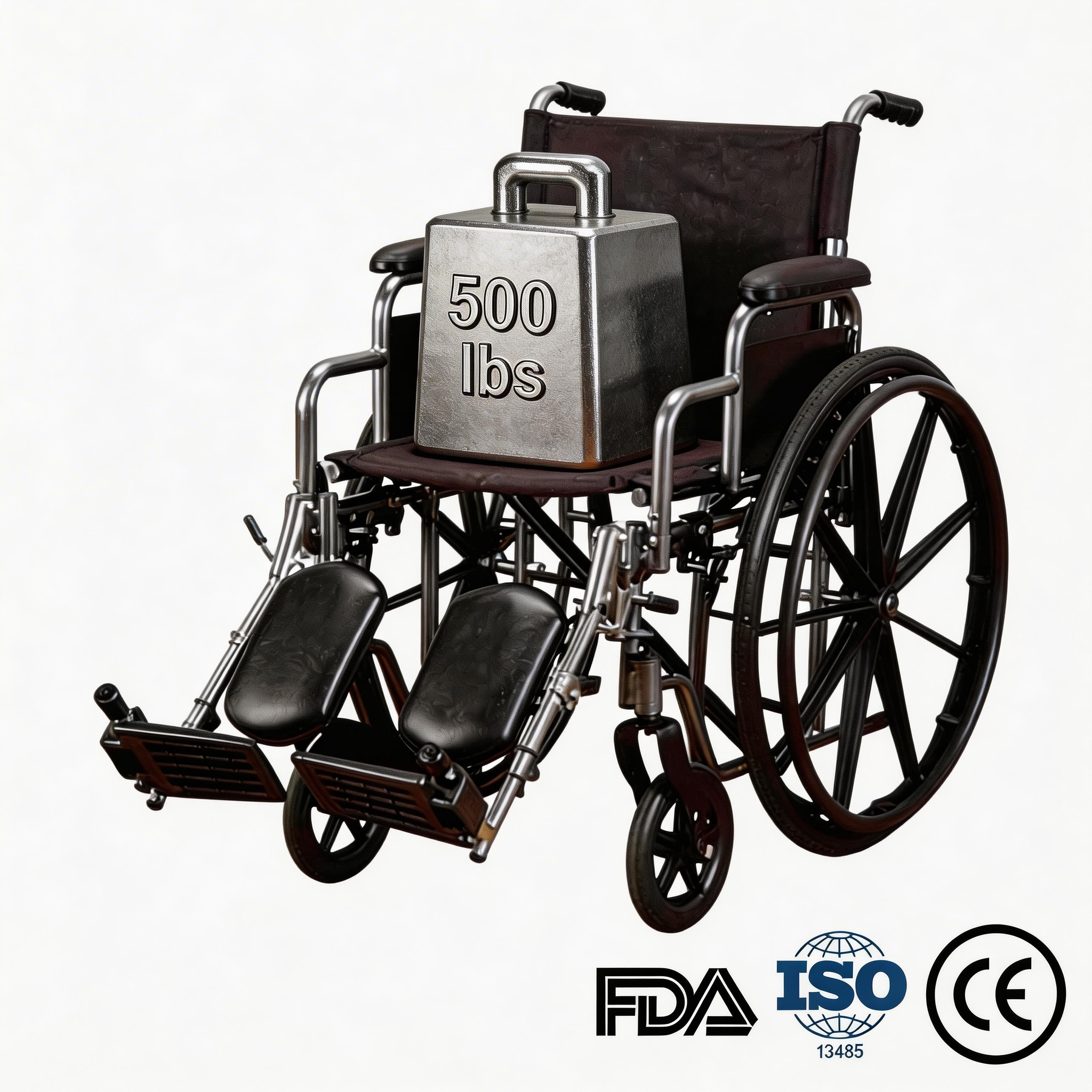 BME4618 Silla de ruedas manual bariátrica de alta capacidad de 26 pulgadas | Carga máxima de 450 libras.
