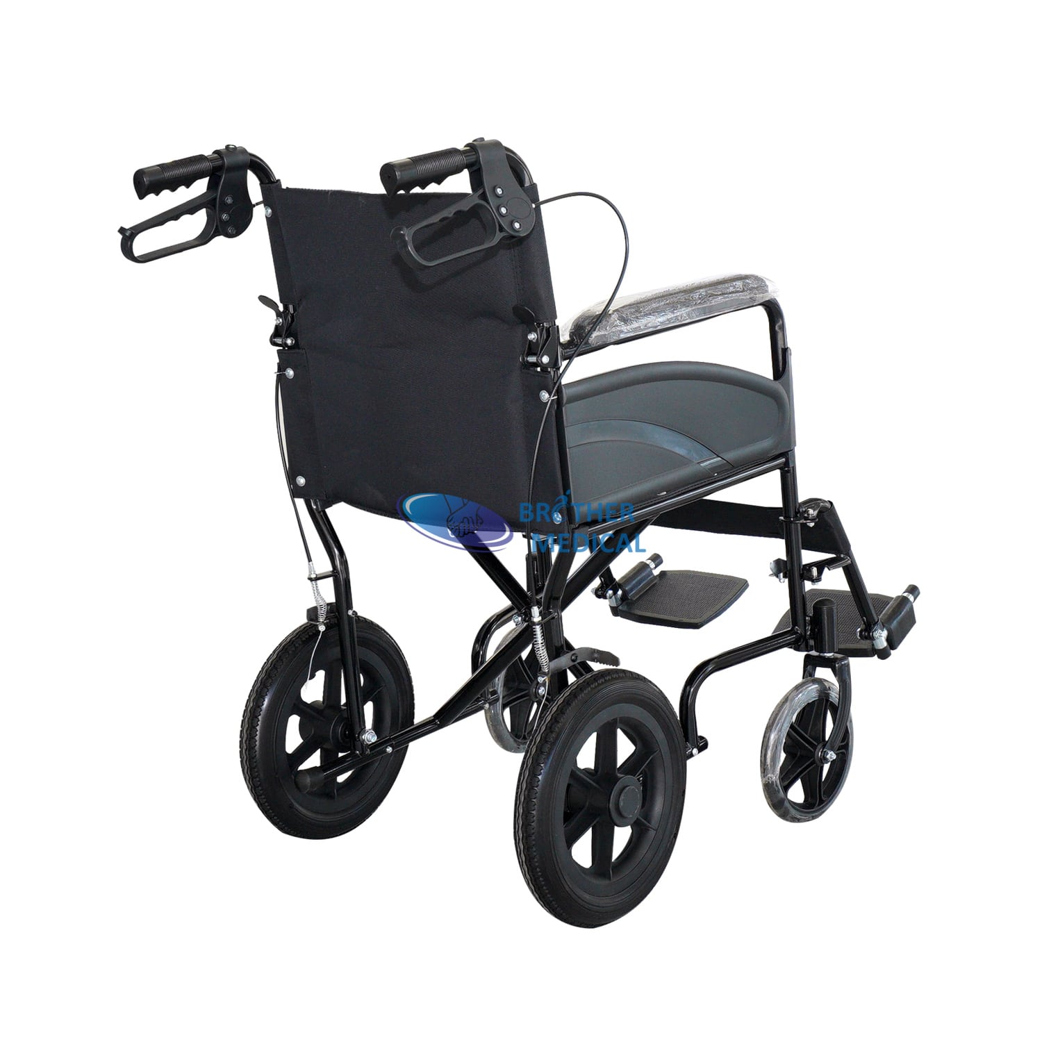 Cómoda silla de ruedas de transporte de aluminio para discapacitados
