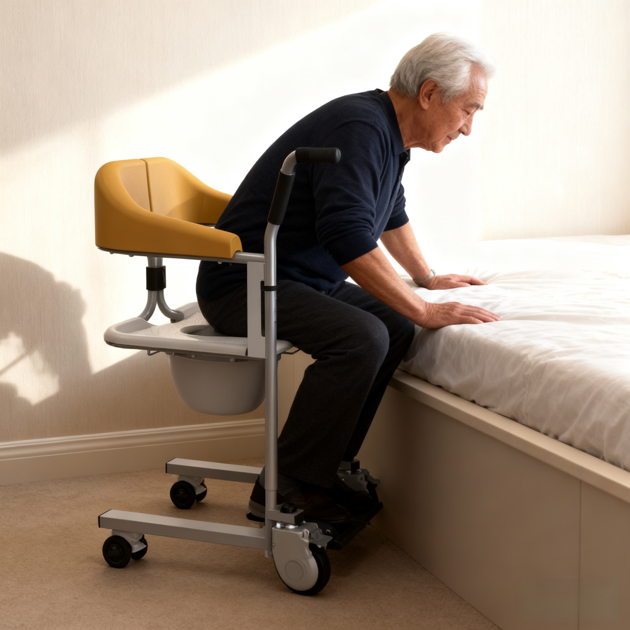 Silla elevadora de pacientes de aluminio Silla de transferencia