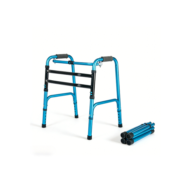 Andador de Aluminio Azul con Patas Desmontables