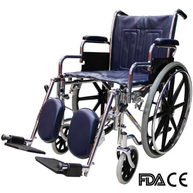 BME4618 Silla de ruedas bariátrica cromada - Movilidad resistente de 400 libras
