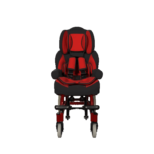 Silla de ruedas roja para parálisis cerebral para bebé