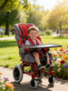 Silla de ruedas roja para parálisis cerebral para bebé