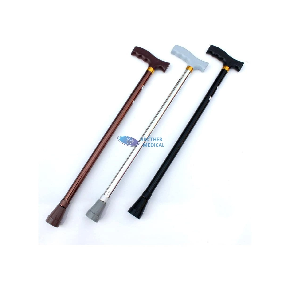 Muleta portátil ajustable de caña de aluminio plegable para caminar