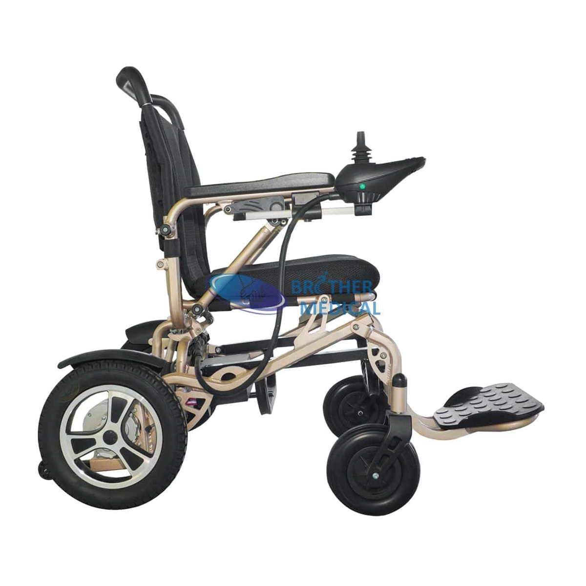 Silla de ruedas eléctrica de aluminio liviana con batería de litio