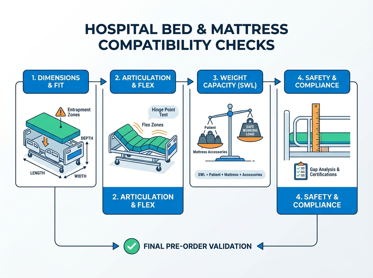 Evaluación de seguridad y compatibilidad de camas de hospital