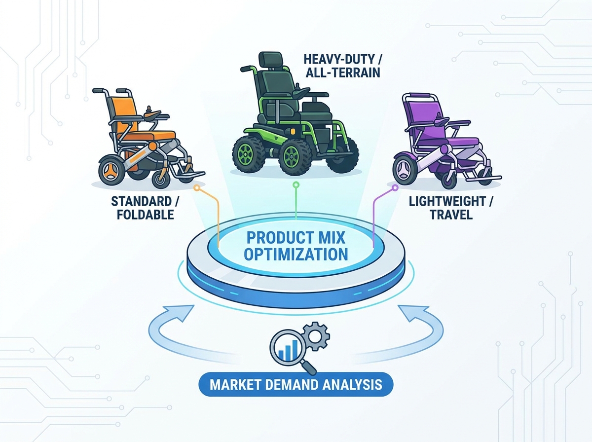 Combinación de productos de sillas de ruedas eléctricas e inventario de salas de exposición